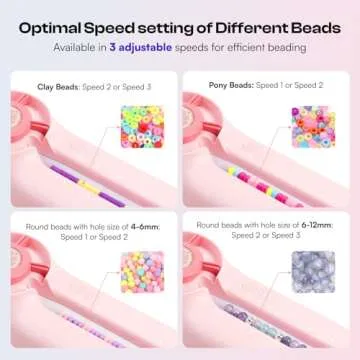 Caydo Bead Spinner with Bead Board, G1 Electric Channel Bracelet Spinner for Bracelets Designing and Making, Suitable for Clay Beads, Pony Beads, Seed Beads & Round Beads