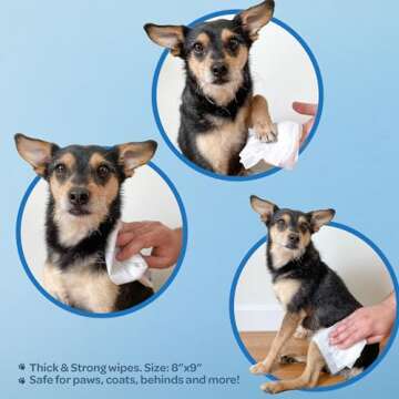 Best Pet Supplies Pet Wipes for Dogs - Dog Wipes Cleaning Deodorizing, for Coats, Ears, Paws - Hydrating, Aloe Vera