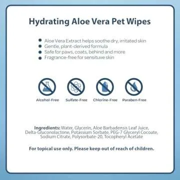 Best Pet Supplies Pet Wipes for Dogs - Dog Wipes Cleaning Deodorizing, for Coats, Ears, Paws - Hydrating, Aloe Vera