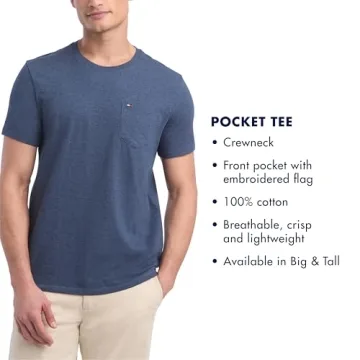Tommy Hilfiger Men's Cotton Crewneck T-Shirt with Pocket