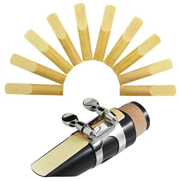 SUEWIO Bb Clarinet Traditional Reeds - Strength 2.5, 10 Pack with Case
