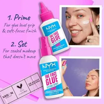NYX PROFESSIONAL MAKEUP The Face Glue Gripping Primer, Hydrating Makeup Primer with Up To 24HR Wear, Vegan & Cruelty Free