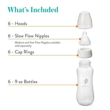 Evenflo Feeding Premium Proflo Venting Balance Plus Standard Neck Baby, Newborn and Infant Bottles - Developed by Pediatric Feeding Specialists - 9 Ounce (Pack of 6)
