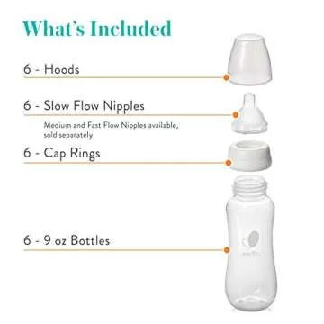 Evenflo Feeding Premium Proflo Venting Balance Plus Standard Neck Baby, Newborn and Infant Bottles - Developed by Pediatric Feeding Specialists - 9 Ounce (Pack of 6)