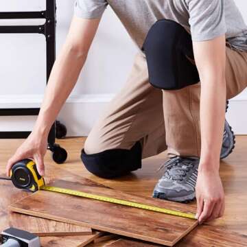 Amazon Basics - P2DFT024-1 Over/under Knee Pads, 8.5", One Size, 1 pair, 2 Count, Black (Previously AmazonCommercial brand)