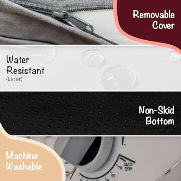 Friends Forever X-Large Dog Bed, Orthopedic Dog Sofa Memory Foam Mattress, Calming Dog Couch Bed, Wall Rim Pillow, Water Resistant Liner, Washable Cover, Non-Slip Bottom, Chester, X-Large Grey