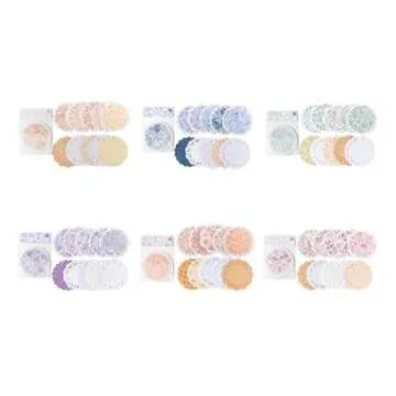 60 Pcs Lace Paper Decoupage Tissue Paper Round Lace Paper Lace Table Doilies for Aesthetic Journals Junk Journal Planners Vintage Journaling Supplies Crafts（D）