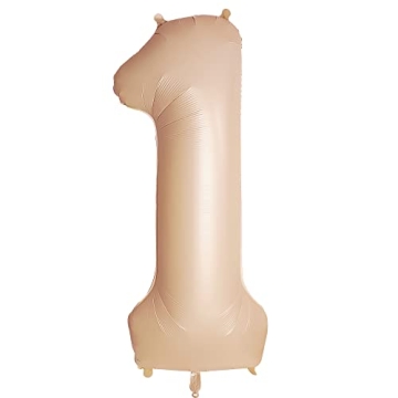 Number 2 Retro Apricot Balloon for 1st Birthday Celebration - 40 Inch Size