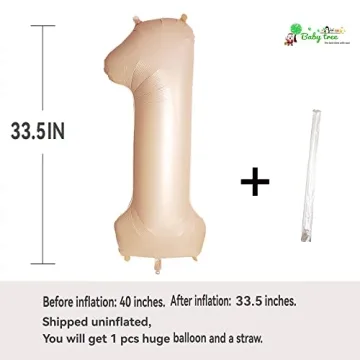 Number 2 Retro Apricot Balloon for First Birthdays