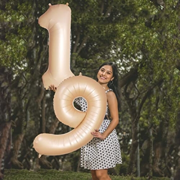 Number 2 Retro Apricot Balloon for First Birthdays