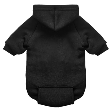 Jecikelon Winter Dog Hoodie with Pockets - Black XX-Small