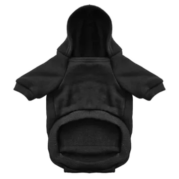 Jecikelon Winter Dog Hoodie with Pockets - Black XX-Small