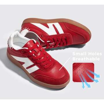 LUCKY STEP Women Classic Retro Gum Sole Fashion Sneakers