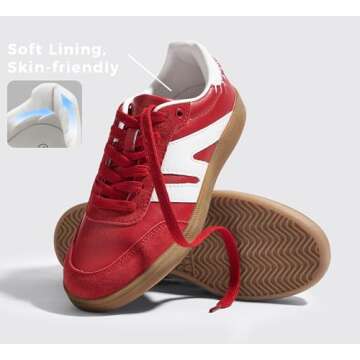 LUCKY STEP Women Retro Sneakers Stylish Casual Trainers