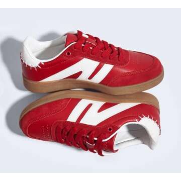 LUCKY STEP Women Retro Sneakers Stylish Casual Trainers