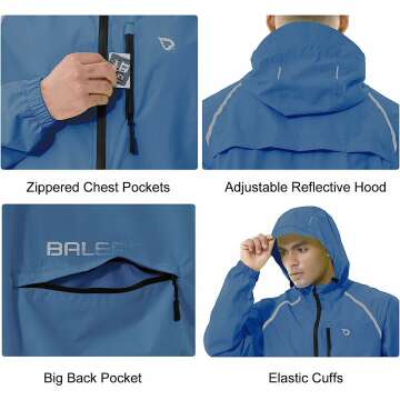 BALEAF Men's Lightweight Waterproof Rain Jacket