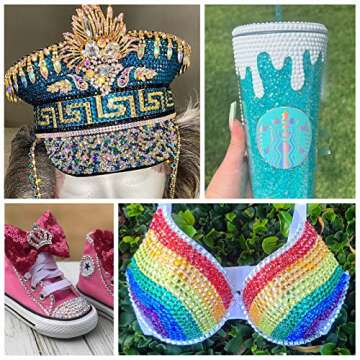 Briskbloom 3000PCS SS16 4mm Resin Flatback Rhinestone, Aquamarine Flatback Rhinestones for Nails, Tumblers, Mugs, Bottles, Craft Decoration, Loose Bling Glitter Diamond Stone