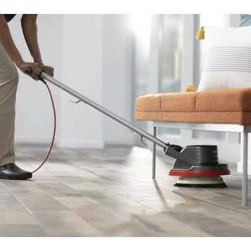 Oreck Commercial Orbiter Hard Floor Cleaner Machine, Multi-Purpose Floor Cleaning, Random Orbital Drive, Wide Cleaning Path, 50-Foot Long Cord, ORB550MC, Gray/Red