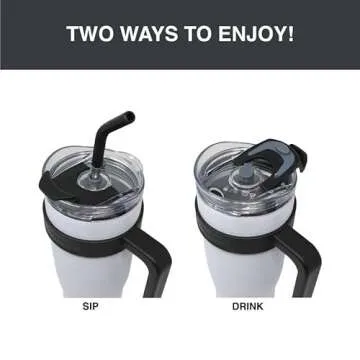 HYDRAFLOW Capri - 40oz Tumbler with Straw - Triple Wall Vacuum Insulated Tumbler - Insulated Smoothie Cup - Stainless Steel Tumbler - Reusable Tumbler with Lid - Powder Aqua