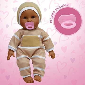 The New York Doll Collection 11 inch Soft Body Baby Doll in Gift Box - 11" Baby Doll Toy for Kids, Boys, Girls and Toddlers - Baby Doll Pacifier Accessory Included