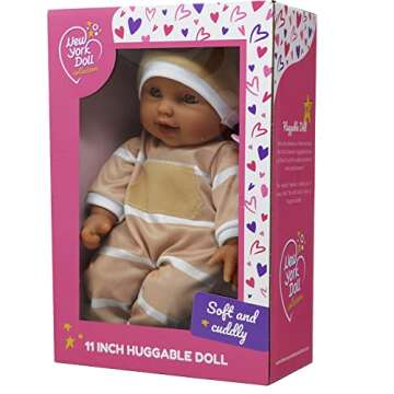 The New York Doll Collection 11 inch Soft Body Baby Doll in Gift Box - 11" Baby Doll Toy for Kids, Boys, Girls and Toddlers - Baby Doll Pacifier Accessory Included