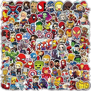 200PCS Teens Hero Stickers for Water Bottles Superhero Stickers for Boys Teens Adults Waterproof Vin...
