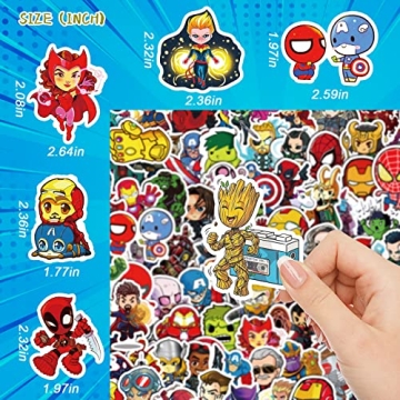 200PCS Waterproof Teens Hero Stickers for All Ages