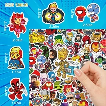 200PCS Waterproof Teens Hero Stickers for All Ages
