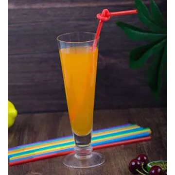300 Pcs Colorful Flexible Plastic Straws, BPA-Free Disposable Bendy Straws, 10.2" Long and 0.23'' Diameter