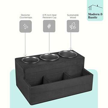 TERRA HOME Hair Tool Organizer - Vintage Black Hot Hair Styling Tool Holder Holds All Hair Accessories, Vanity Accessories - All in One Hair Care Styling Tool Organizer (Vintage Black)