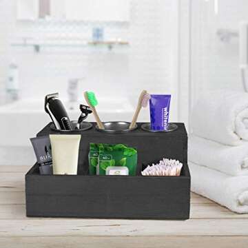 TERRA HOME Hair Tool Organizer - Vintage Black Hot Hair Styling Tool Holder Holds All Hair Accessories, Vanity Accessories - All in One Hair Care Styling Tool Organizer (Vintage Black)