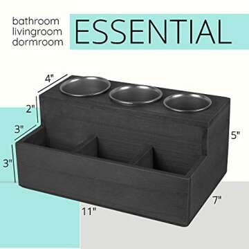 TERRA HOME Hair Tool Organizer - Vintage Black Hot Hair Styling Tool Holder Holds All Hair Accessories, Vanity Accessories - All in One Hair Care Styling Tool Organizer (Vintage Black)