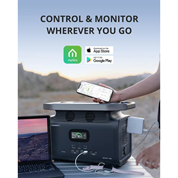 GROWATT Infinity 1300 Portable Power Station, 1800W Electric Solar Generator,1382Wh LiFePO4 Battery, 14 Outlets for Home Backup, Power Outages,Outdoor Camping (Solar Panel Optional)