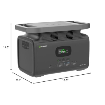 GROWATT Infinity 1300 Portable Power Station, 1800W Electric Solar Generator,1382Wh LiFePO4 Battery, 14 Outlets for Home Backup, Power Outages,Outdoor Camping (Solar Panel Optional)