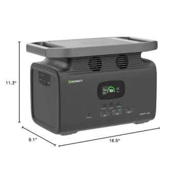 GROWATT Infinity 1300 Portable Power Station, 1800W Electric Solar Generator,1382Wh LiFePO4 Battery, 14 Outlets for Home Backup, Power Outages,Outdoor Camping (Solar Panel Optional)