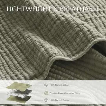 EVERGRACE Lightweight Cotton Coverlet Set for All Seasons