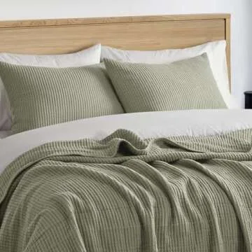 EVERGRACE Lightweight Cotton Coverlet Set for All Seasons