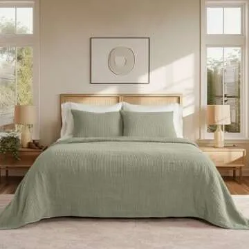 EVERGRACE Lightweight Cotton Coverlet Set for All Seasons