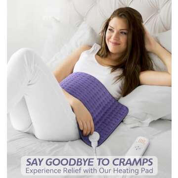 Heating Pad for Pain Relief | Electric Heat Pad for Back, Neck, Shoulder & Cramps | 6 Heat Settings, Auto Shut-Off, Moist & Dry Heat Options | Machine Washable, 12” x 24” | Ideal Gift for Men & Women