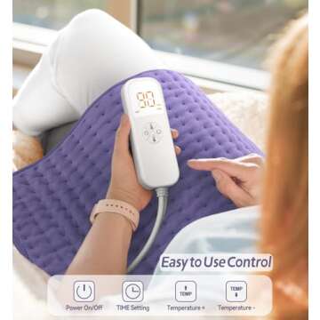 Heating Pad for Pain Relief | Electric Heat Pad for Back, Neck, Shoulder & Cramps | 6 Heat Settings, Auto Shut-Off, Moist & Dry Heat Options | Machine Washable, 12” x 24” | Ideal Gift for Men & Women