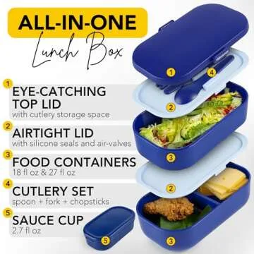 Insulated Stackable Bento Box - Reusable & Leakproof