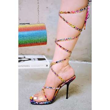 Cape Robbin Strappy Heels for Women Stripper Heels Sexy Womens Heels Woven High Heels for Women - Women's Heeled Sandals Strappy Heels Women Heels Hani