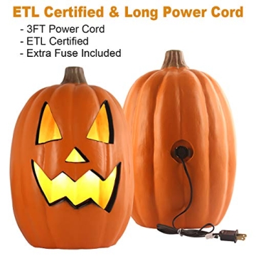 Light Up Halloween Jack O' Lantern - 20 Inch Decorative Pumpkin