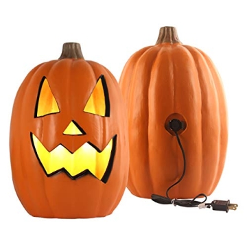 Light Up Halloween Jack O' Lantern - 20 Inch Decorative Pumpkin