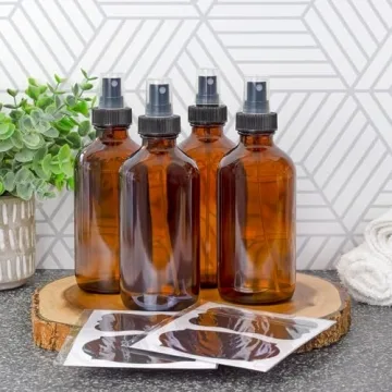 Cornucopia 8-Ounce Amber Glass Spray Bottles (4-Pack)