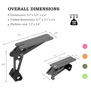 COWVIE Foldable Car Door Step Stand Pedal - Access to Vehicle's Top Roof Both Feet Stand Pedal Ladder for Most SUV Truck Jeep Black