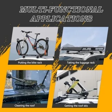 COWVIE Foldable Car Door Step Stand Pedal - Access to Vehicle's Top Roof Both Feet Stand Pedal Ladder for Most SUV Truck Jeep Black