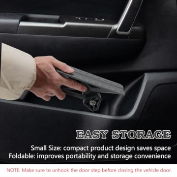 COWVIE Foldable Car Door Step Stand Pedal - Access to Vehicle's Top Roof Both Feet Stand Pedal Ladder for Most SUV Truck Jeep Black