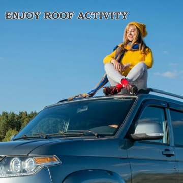 COWVIE Foldable Car Door Step Stand Pedal - Access to Vehicle's Top Roof Both Feet Stand Pedal Ladder for Most SUV Truck Jeep Black