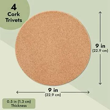 4 Pack Cork Trivets for Hot Dishes - Stylish Protection